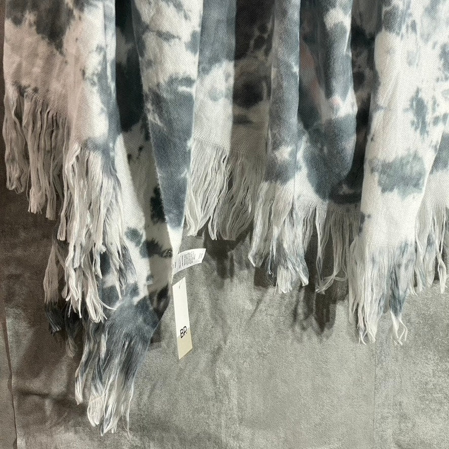 BP. Women's Grey-White Tie-Dye Fringe Detail Wrap SZ OS