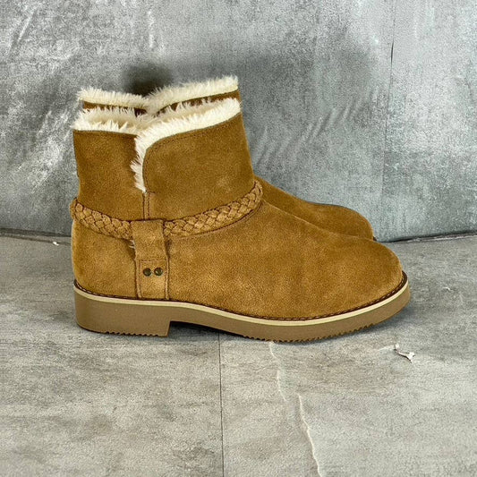 STYLE & CO Women's Chestnut Kaii Faux-Fur Cold-Weather Slip-On Ankle Boots SZ 7