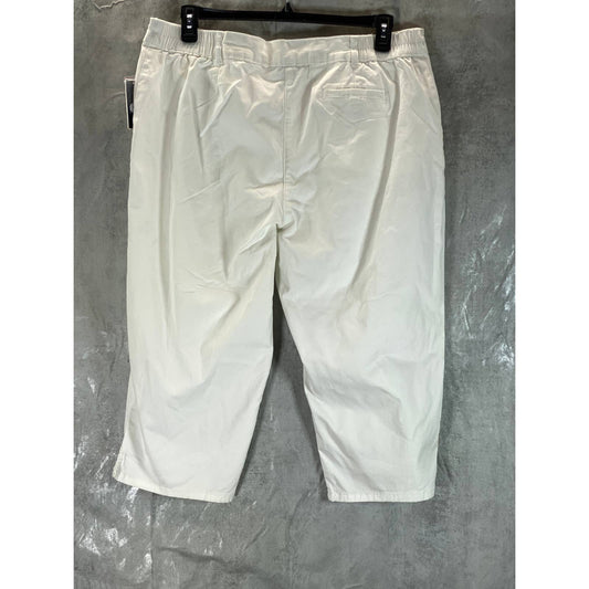 KAREN SCOTT Women's Bright White Mid-Rise Comfort-Waist Capri Pants SZ 18