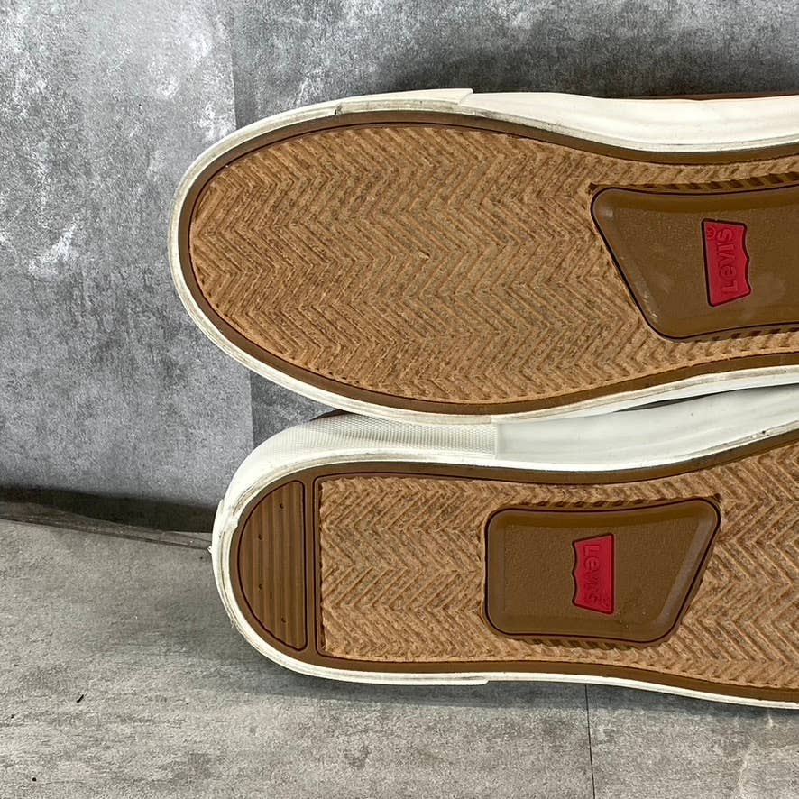 LEVI'S Men's Tan/Brown Munro NM Faux-Leather Retro Low-Top Lace-Up Sneaker SZ9.5