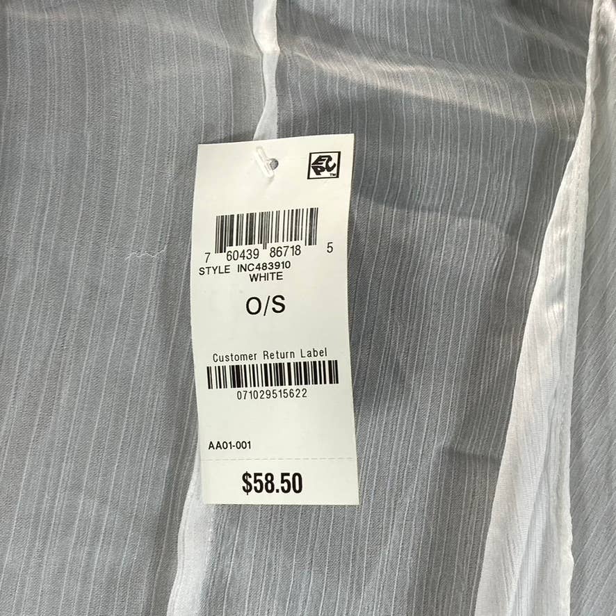 INC INTERNATIONAL CONCEPTS Women's White Satin-Border Topper SZ OS