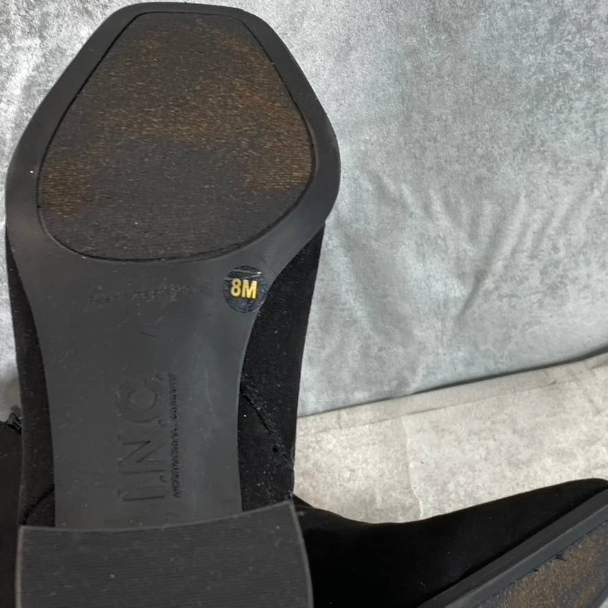 INC INTERNATIONAL CONCEPTS Women's Black Dasha Square-Toe Block-Heel Boots SZ 8
