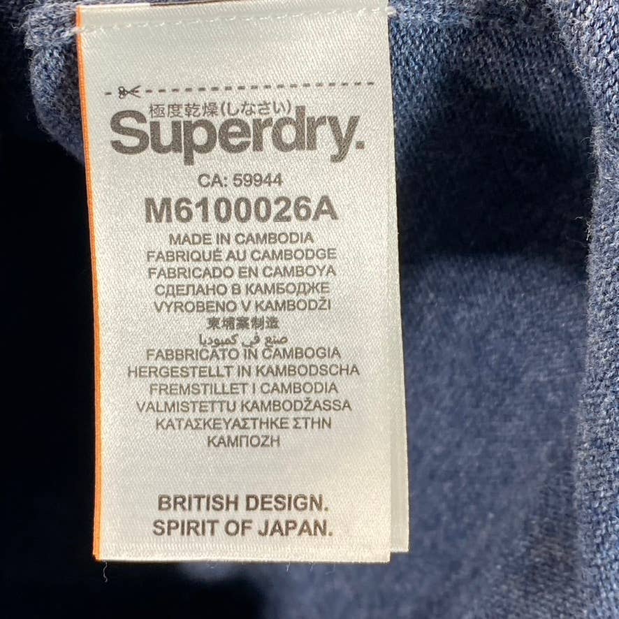 SUPERDRY ORANGE LABEL KNIT CO. Men's Chambray Cotton Crewneck Sweater SZ S