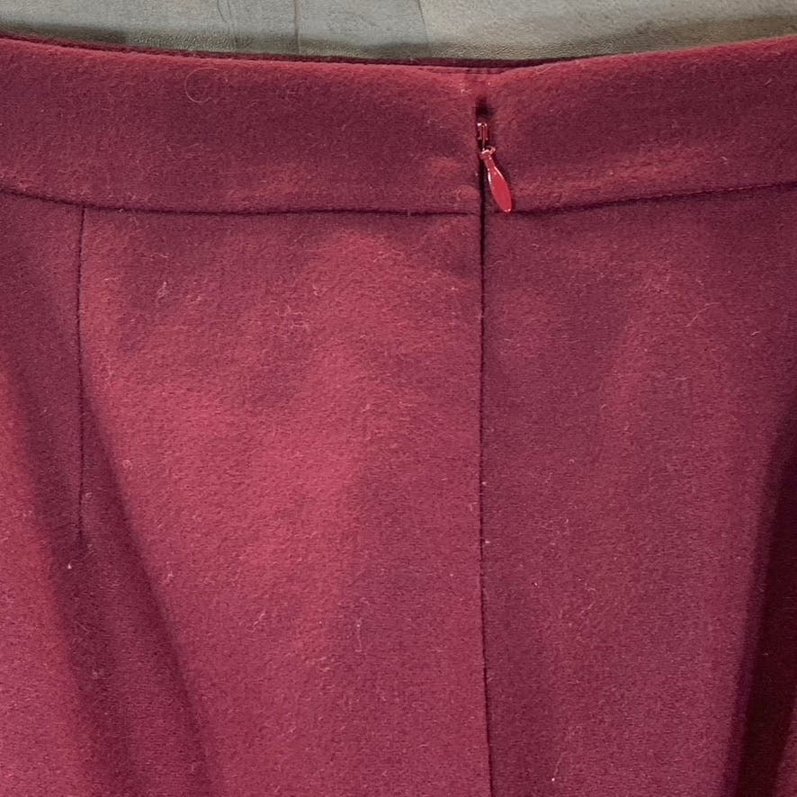 J.CREW The Pencil Skirt Women's Cabernet Rouge Double-Serge Wool Skirt SZ 0