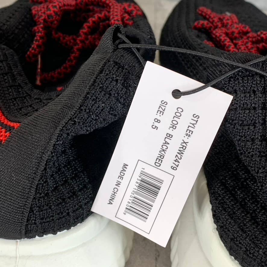 XRAY FOOTWEAR Men's Black/Red Knit Breathable Niko Lace-Up Sneakers SZ 8.5