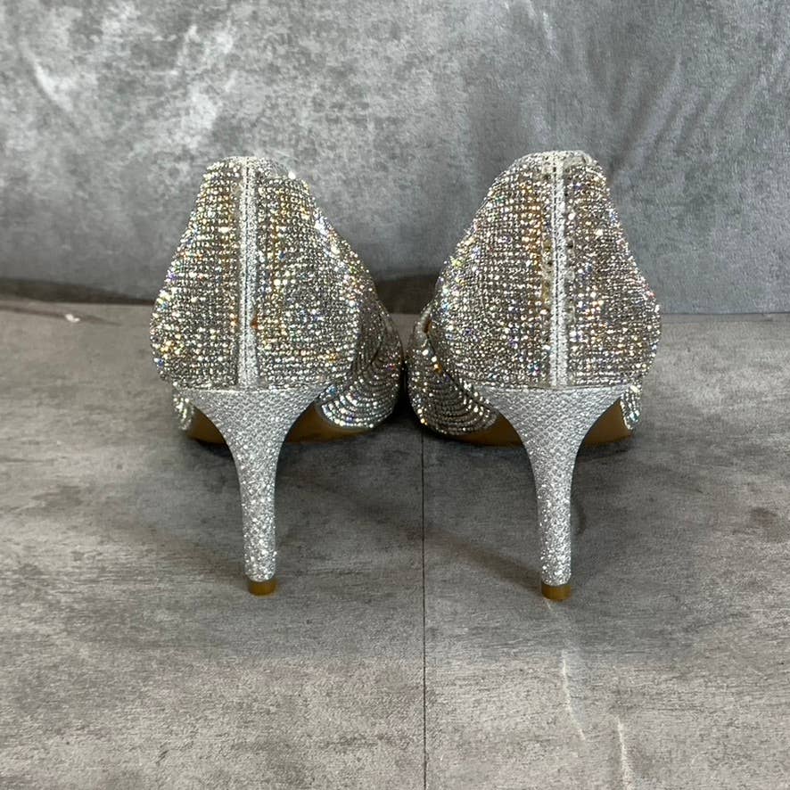 INC INTERNATIONAL CONCEPTS Women's Silver Rhinestone Zitah Pointed-Toe Pumps SZ6