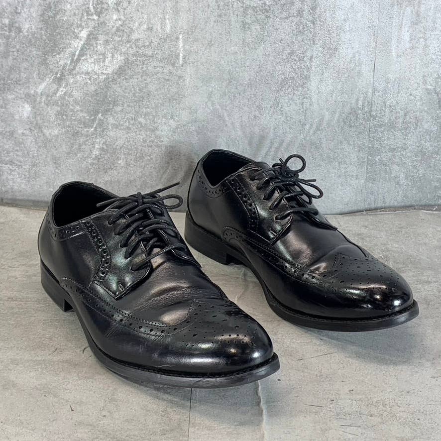 STACY ADAMS Men's Wide Width Black Garrison Wing-Tip Lace-Up Oxford SZ 10.5W