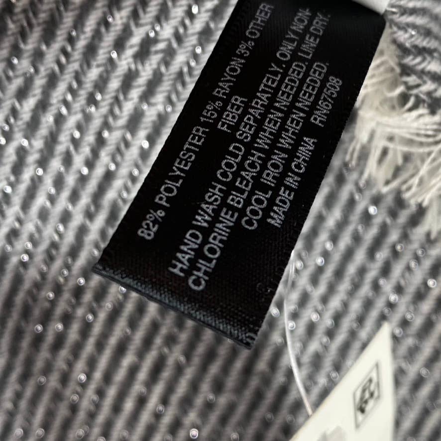 INC INTERNATIONAL CONCEPTS Women's Black Two-Tone Shine Scarf SZ OS