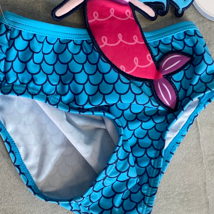 KOALA KIDS Infant Blue Scale Print Mermaid One-Piece Pull-On Swimsuit SZ 9-12M