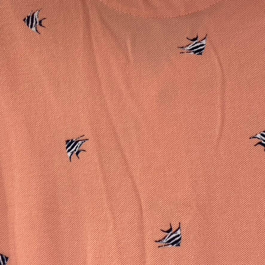 AMERICAN EAGLE AE Men's Coral Super Soft Printed Short Sleeve Polo Shirt SZ M