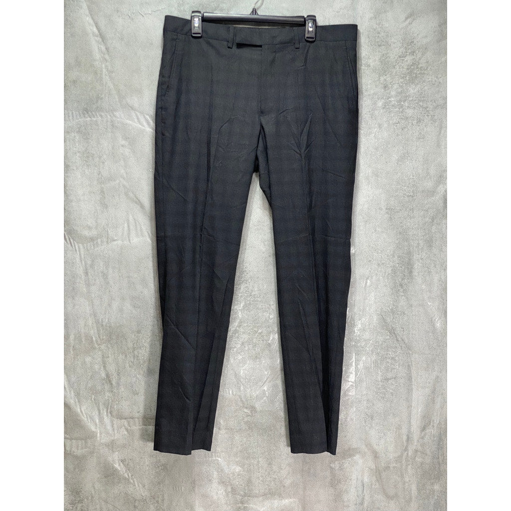 REACTION KENNETH COLE Gray Mini Check Pants SZ 35X32