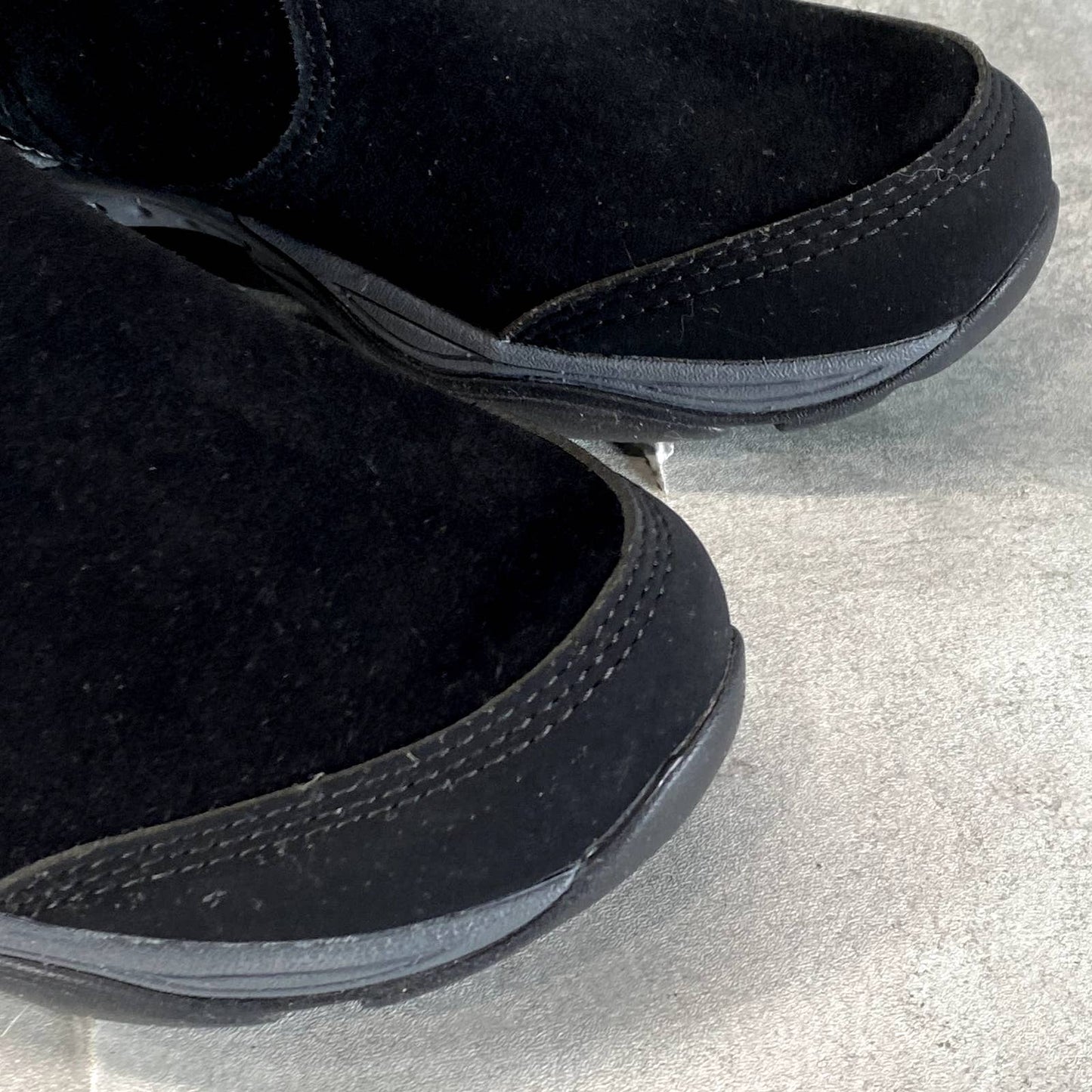 EASY SPIRIT Women's Black Faux-Fur Seelk Round-Toe Side-Zip Ankle Boots SZ 5.5