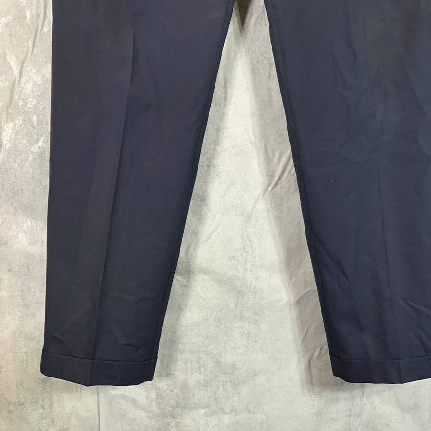 LAUREN RALPH LAUREN Men's Navy Total Comfort Pleated Wool Dress Pants SZ 36X32