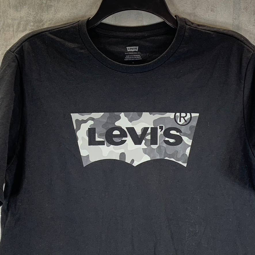 LEVI'S Men's Black Batwing Graphic Crewneck Short-Sleeve T-Shirt SZ M