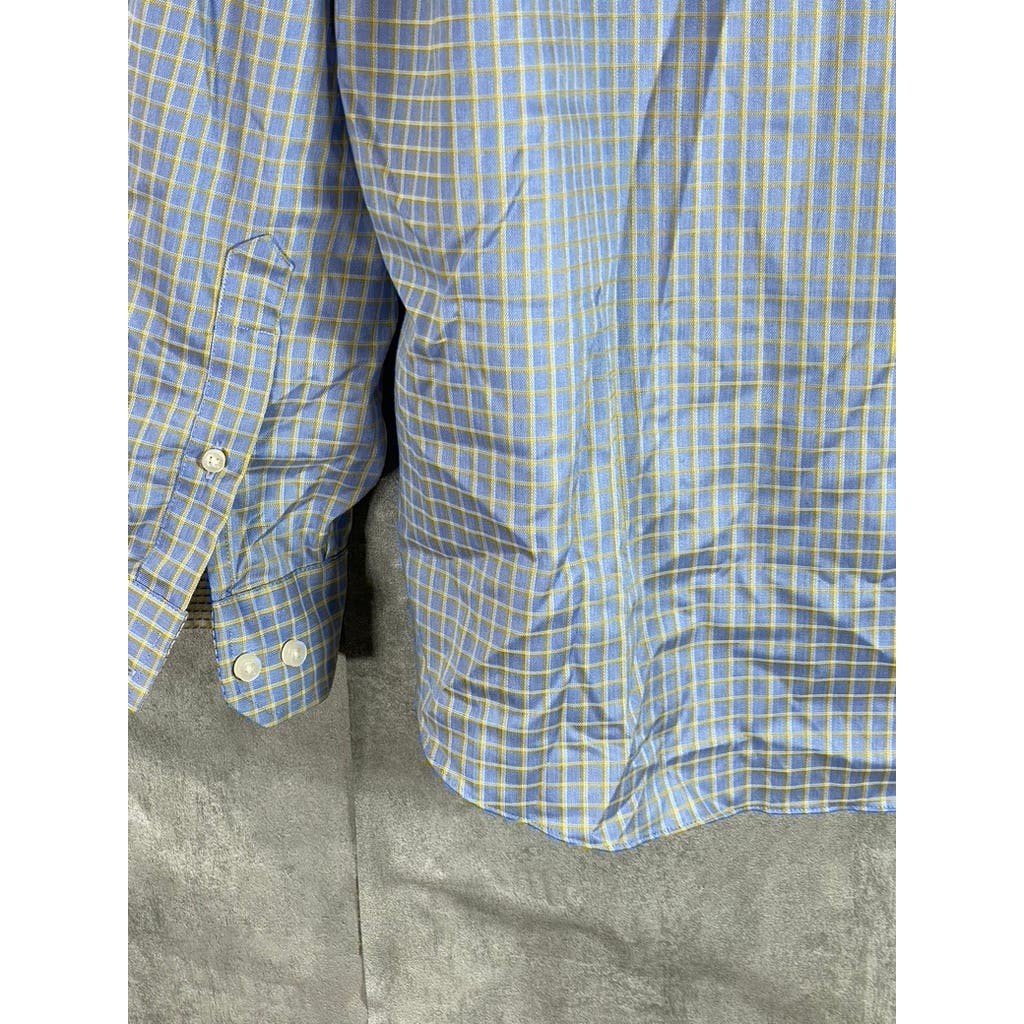 EGARA Men's Light Blue Slim-Fit Non-Iron Button-Up Long Sleeve Shirt SZ XL
