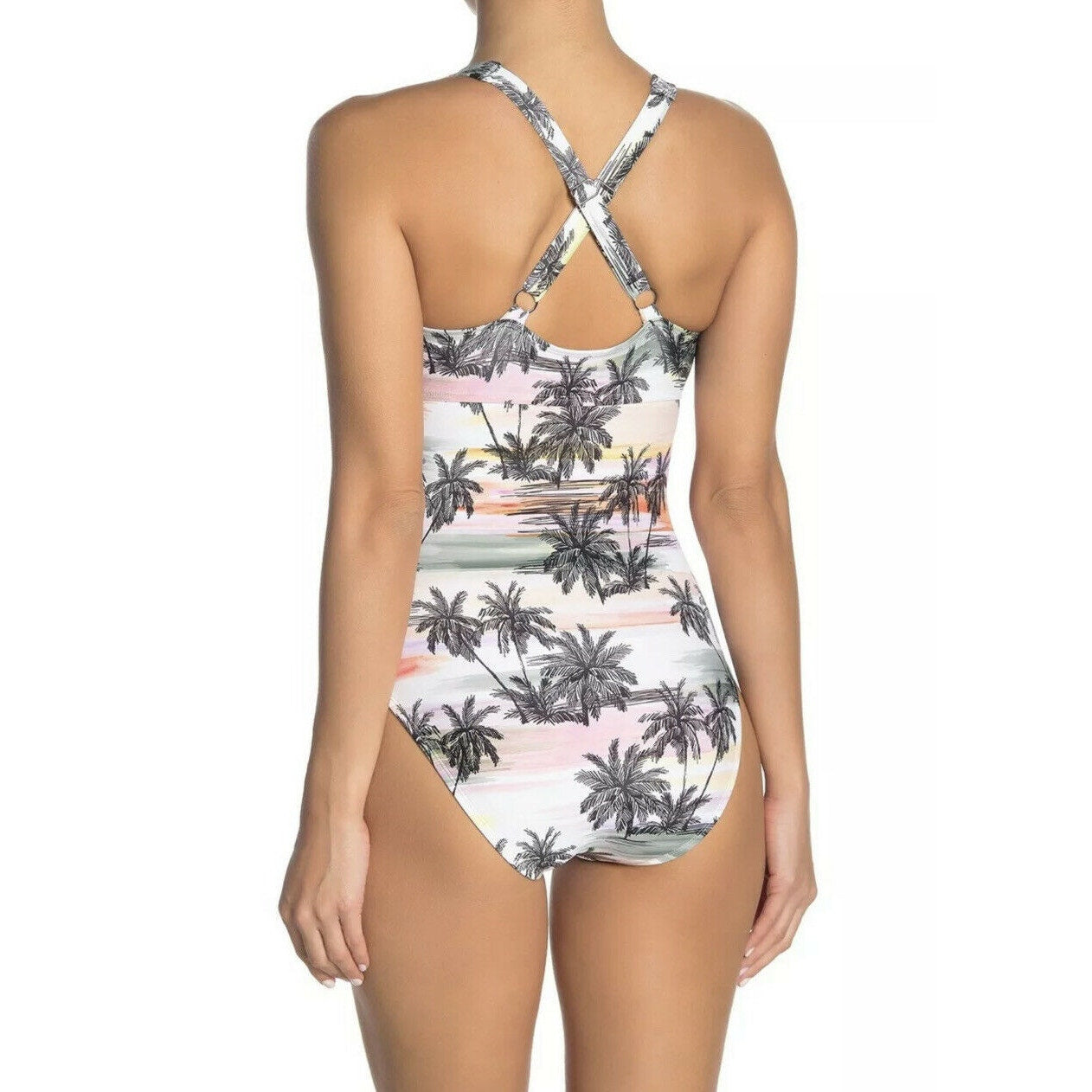 NEXT White Tequila Sunrise Racerback Pull-On One-Piece Swimsuit SZ S