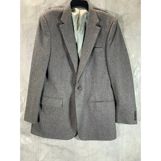 IMPERIAL BY HAGGAR Men's Heathered Gray One-Button Wool Sport Coat SZ 42L