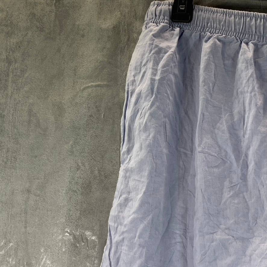 SEAN JOHN Men's Blue Elastic Waistband Linen Pull-On Shorts SZ 2XL