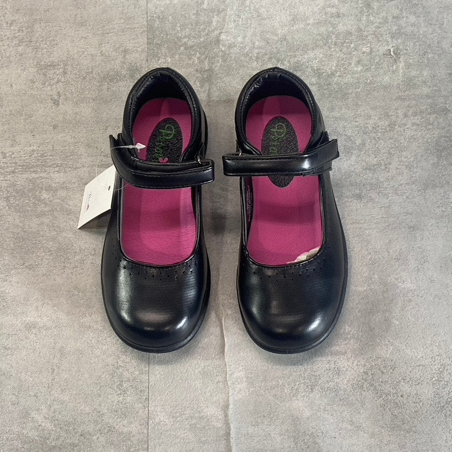 PETALIA Little Girl's Black Round-Toe Slip-On School Shoes SZ 11