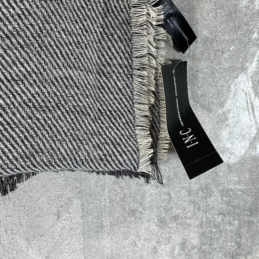 INC INTERNATIONAL CONCEPTS Women's Black Two-Tone Shine Scarf SZ OS