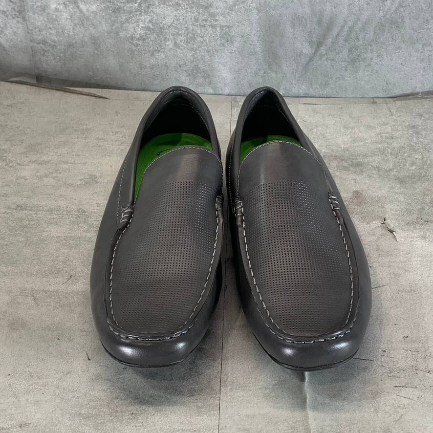 VANCE CO. Men's Grey Faux-Leather Mitch Slip-On Driving Loafers SZ 8