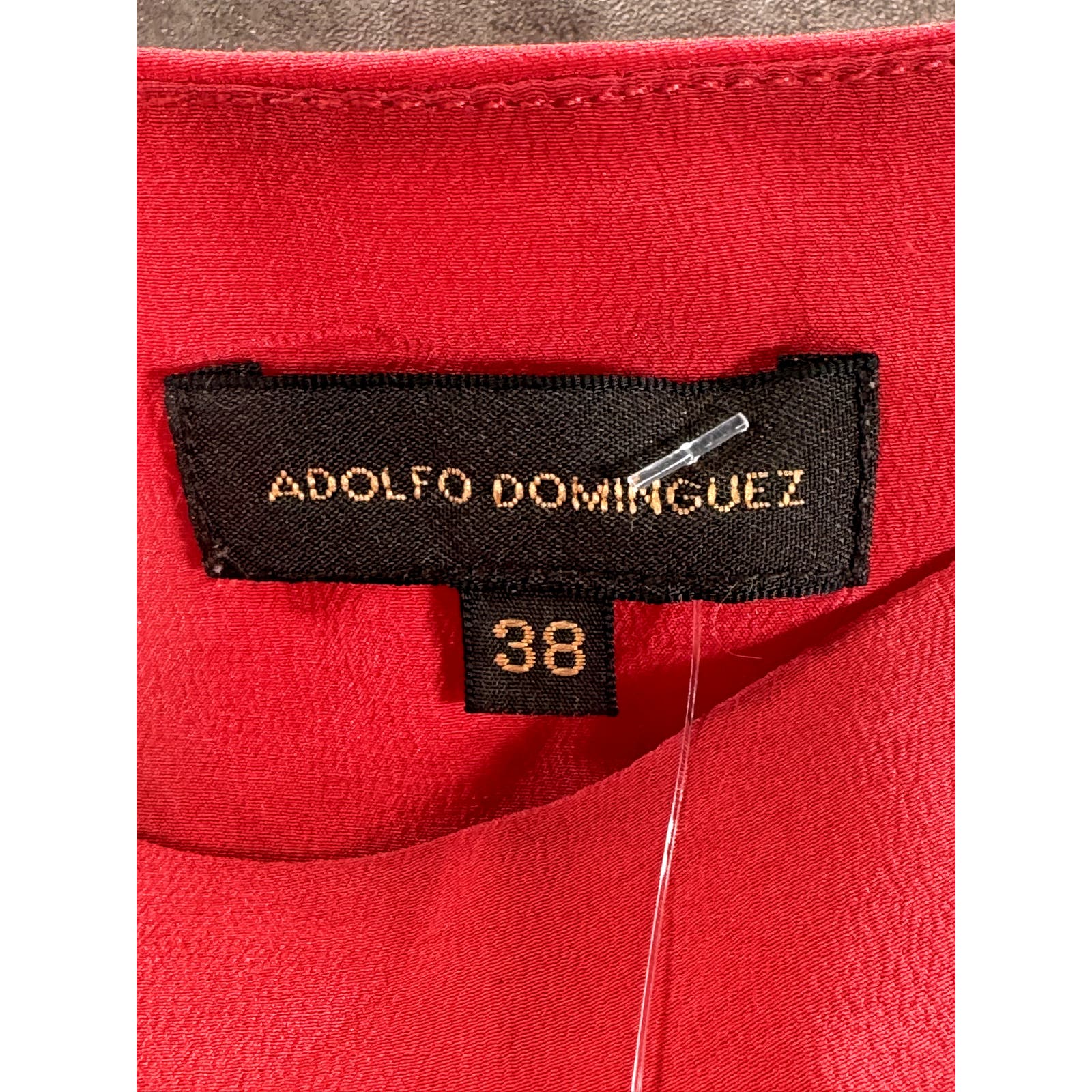 ADOLFO DOMINGUEZ Women's Red Cutout Short Sleeve Boatneck Top SZ 4