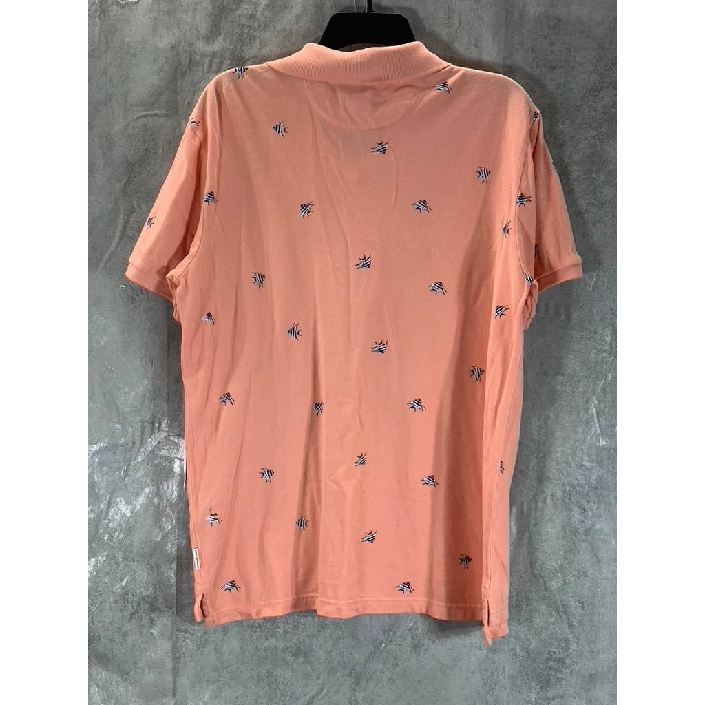 AMERICAN EAGLE AE Men's Coral Super Soft Printed Short Sleeve Polo Shirt SZ M