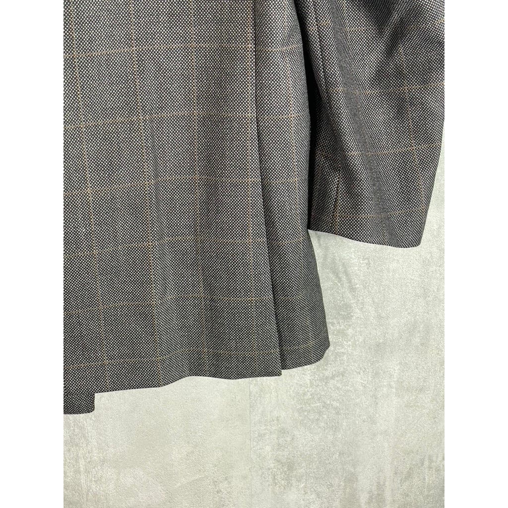 ERMENEGILDO ZEGNA Men's Gray Plaid Double Breasted Suit Jacket SZ 50R