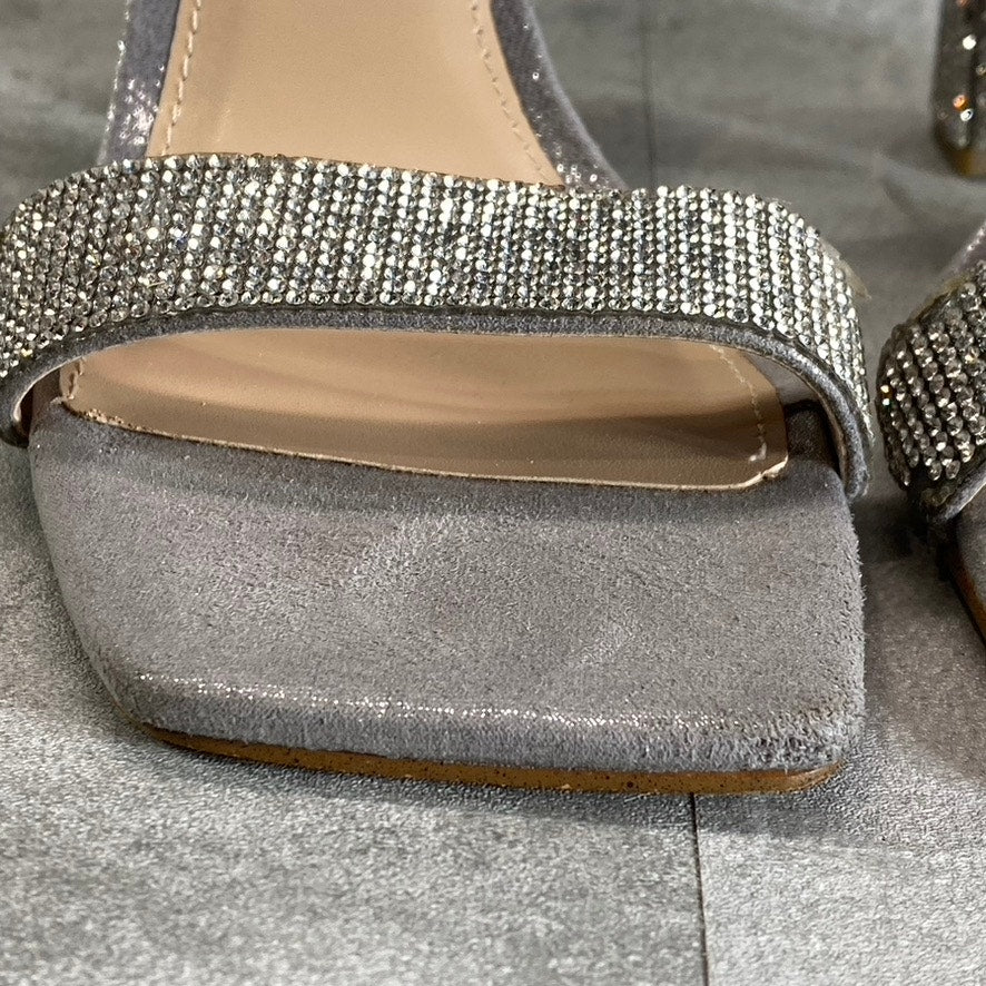 STEVE MADDEN Women's Silver Rhinestone Embellished Tiaa Square-Toe Two-Piece