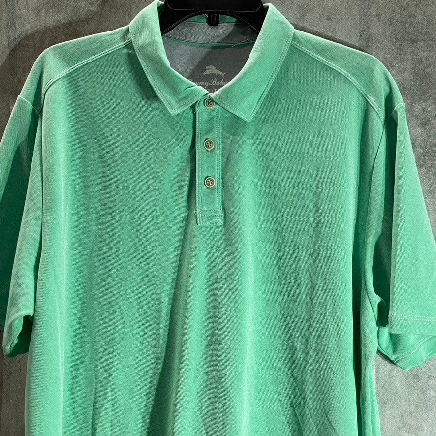 TOMMY BAHAMA Men's Aqua Aloha Shoreline Surf Short Sleeve Polo SZ XL