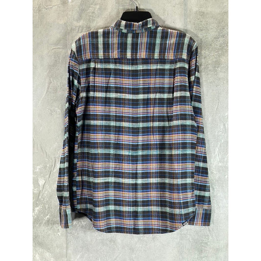VANS Men's Black Plaid Button-Up Long Sleeve Flannel Shirt SZ M