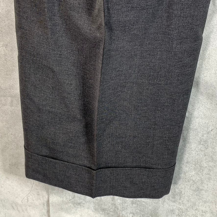 GIORGIO ARMANI Men's Charcoal Flat-Front Straight-Leg Dress Pants SZ 36