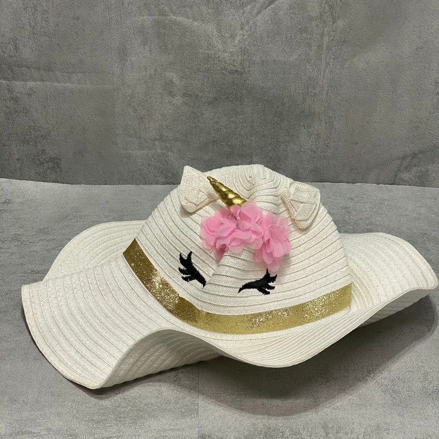 LIMTED TOO Girls Cream Unicorn Floppy Sun Hat OS
