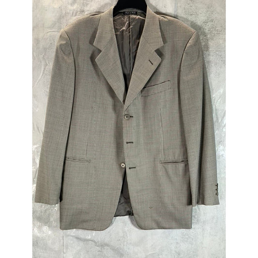 PAL ZILERI Men's Gray Printed Three-Button Regular-Fit Blazer SZ 52(US42)