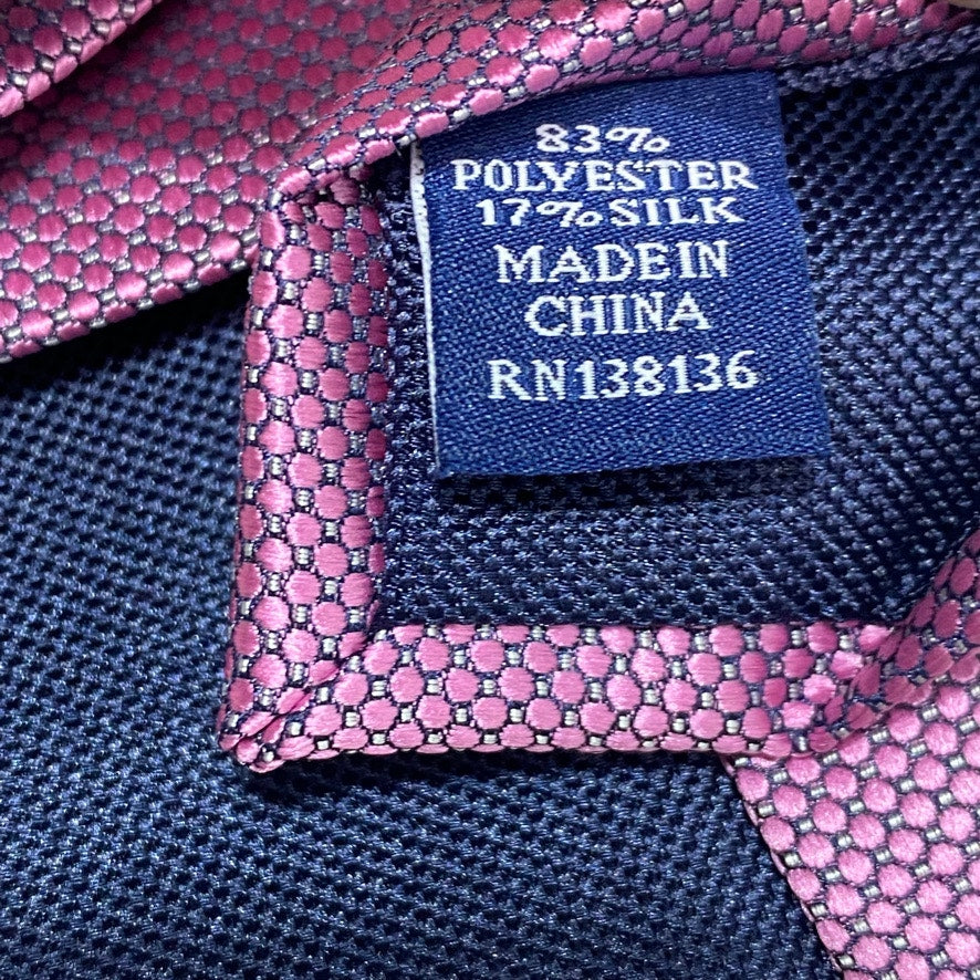CLUB ROOM Men's Pink Honeycomb Texture Skinny Tie OS