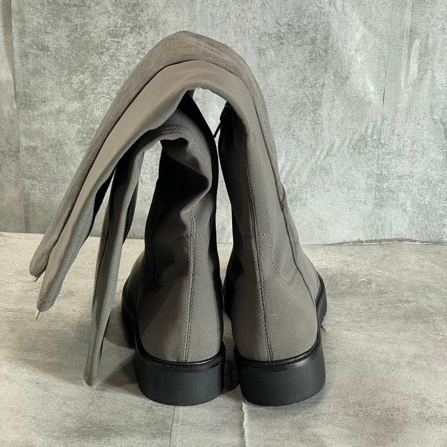 NINE WEST Women's Charcoal Tread Lug Sole Block-Heel Over-The-Knee Boots SZ 9.5