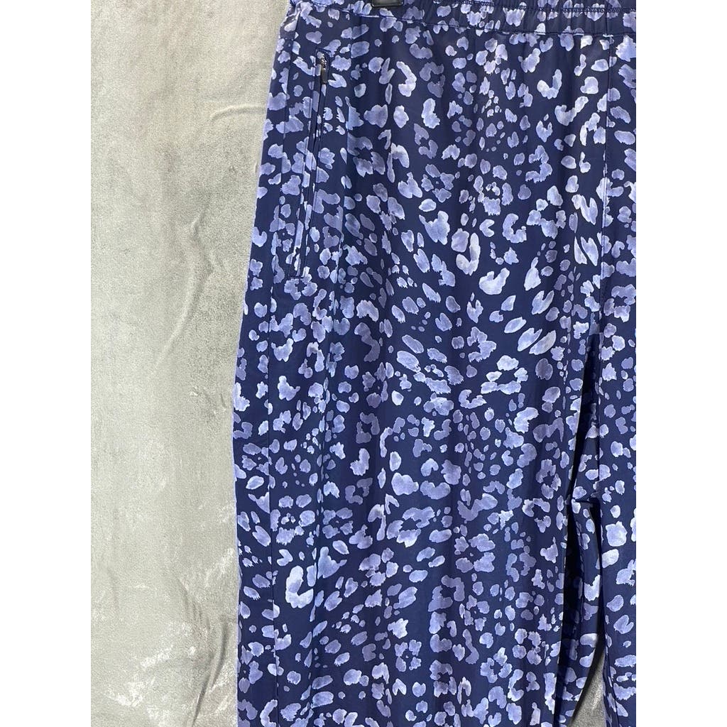 TOMMY BAHAMA Women's Blue Leopard Print Islandzone Pull-On Jogger Pant SZ XL