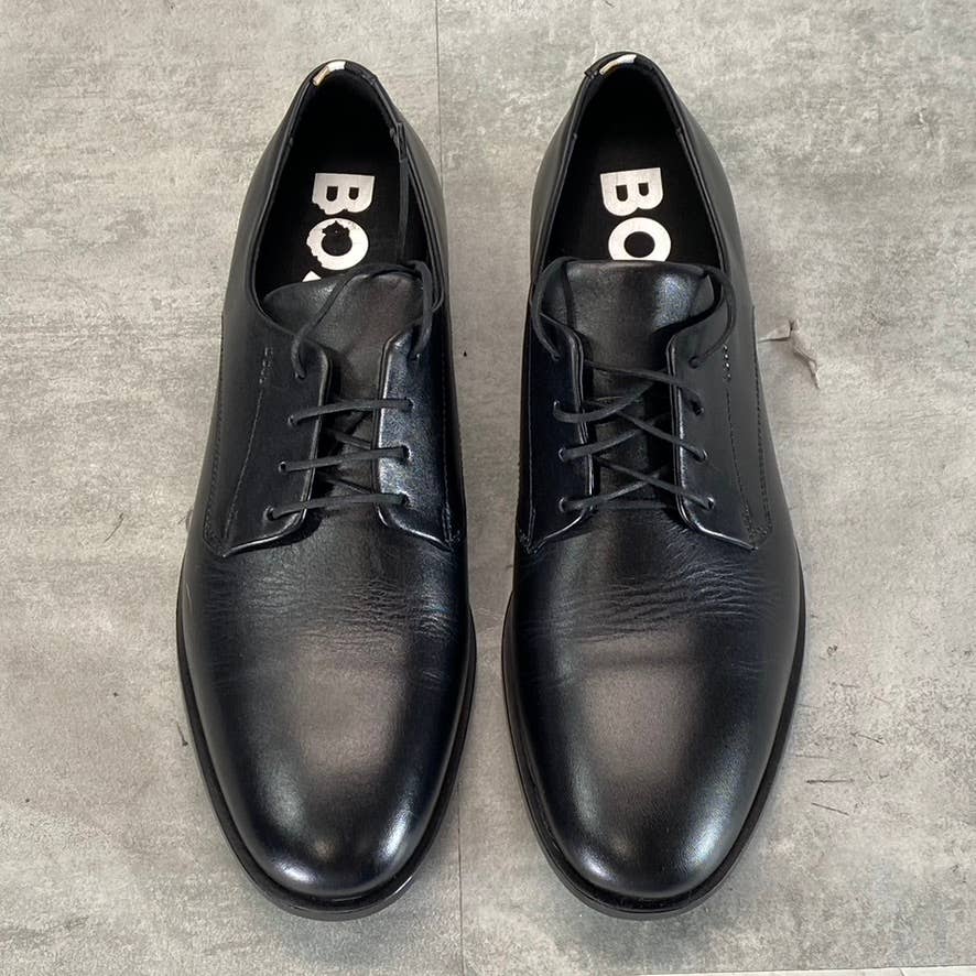 BOSS By Hugo Boss Men's Black Leather Colby Lace-Up Derby Dress Shoes SZ 7.5
