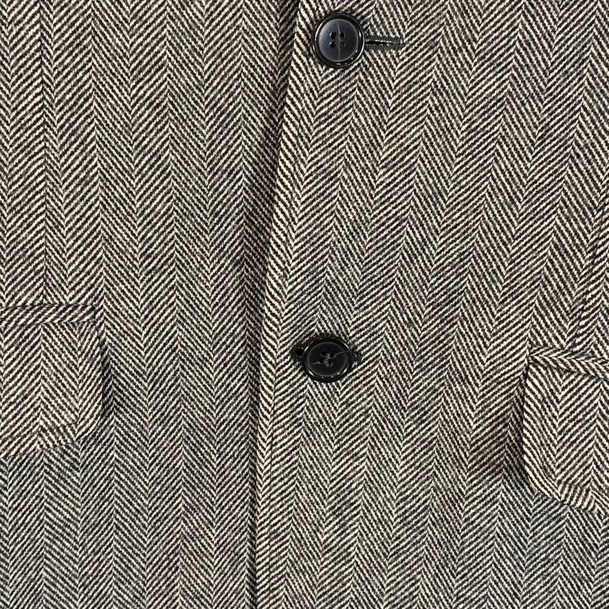 TOMMY HILFIGER Men's Brown Wool Tweeb Two-Button Blazer SZ 46