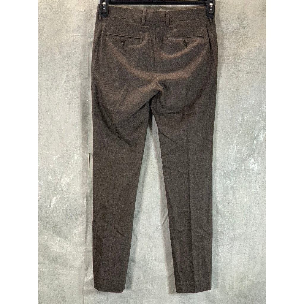 BONOBOS Men's Brown Plaid Tailored-Fit Dress Pants SZ 30X32