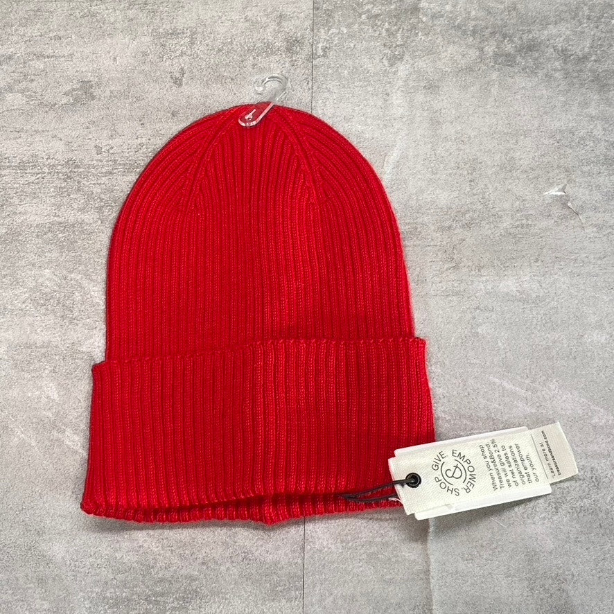 TREASURE & BOND Women's Red Rib Wide Cuff Beanie SZ OS