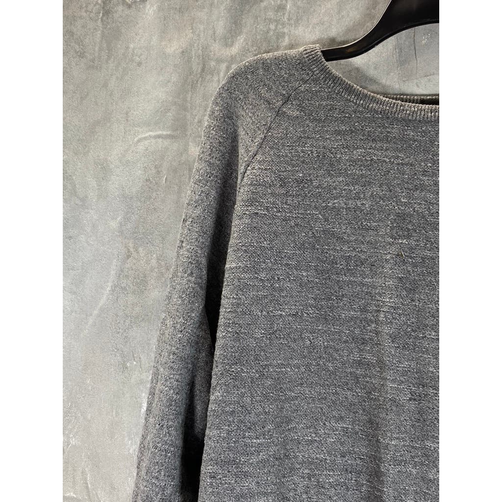J.CREW Men's Heathered Dark Grey Crewneck Slim Long Sleeve Pullover Sweater SZXL