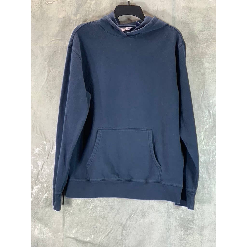 LANDS' END Men's Navy School Uniform Pullover Hooded Sweatshirt SZ M
