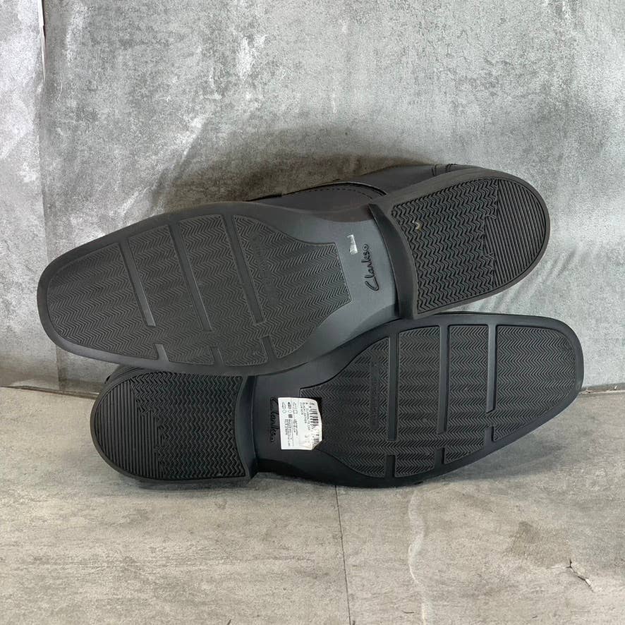 CLARKS Collection Men's Black Leather Clarkslite Cap Comfort Lace-Up Oxford SZ10