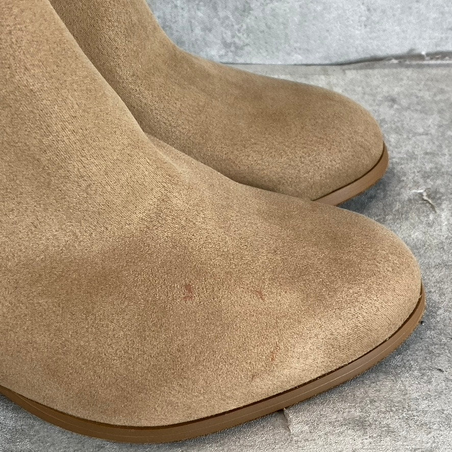 STYLE & CO Women's Taupe Masrinaa Almond-Toe Slip-On Block-Heel Ankle Booties
