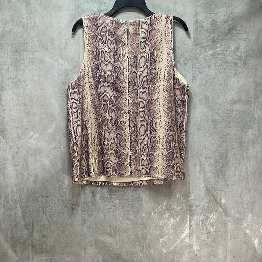 INC International Concepts Snake-Embossed Print Sequin Tank Top SZ XL