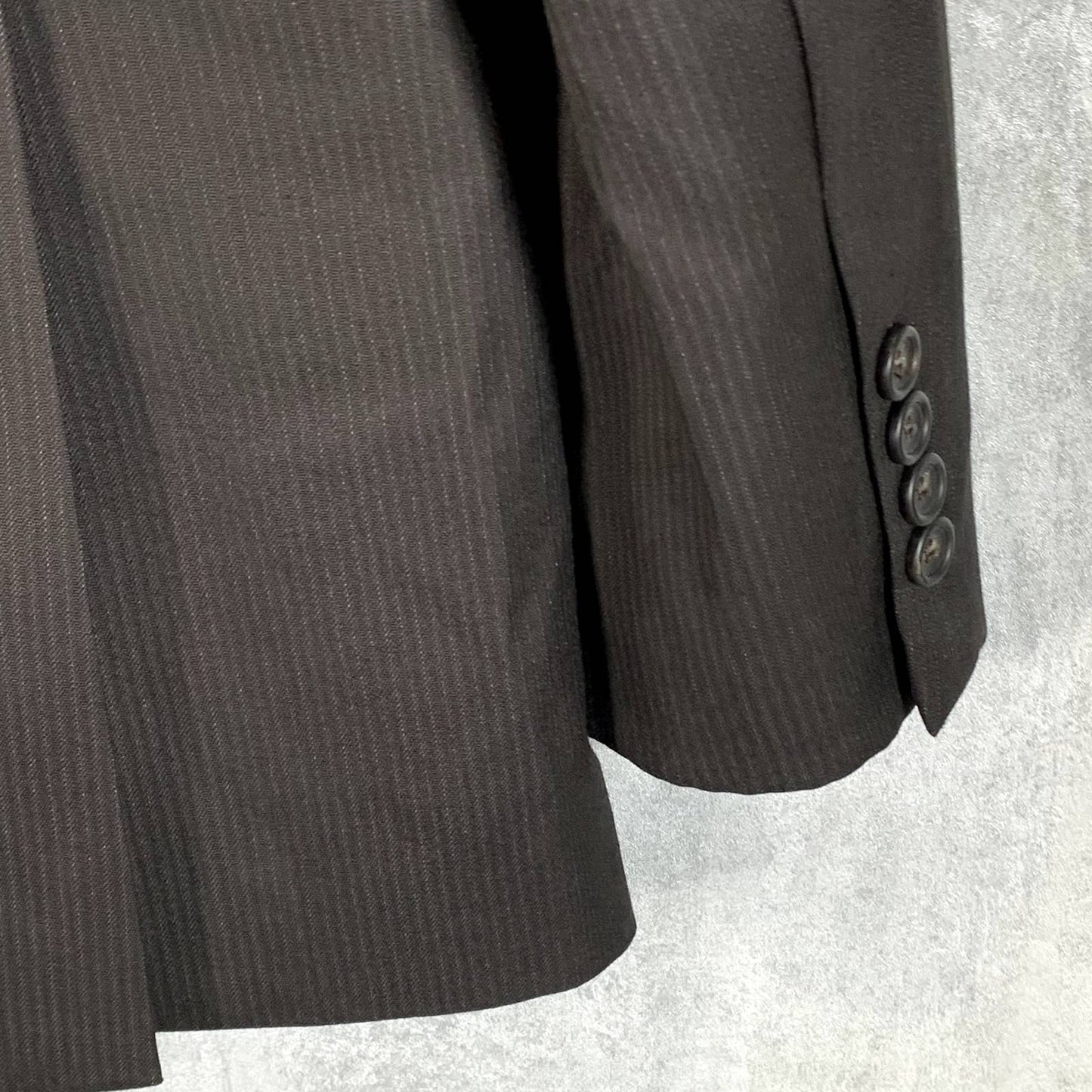 PRONTO OUMO PLATINUM Men's Black Long Two-Button Modern Fit Suit Jacket SZ 44L