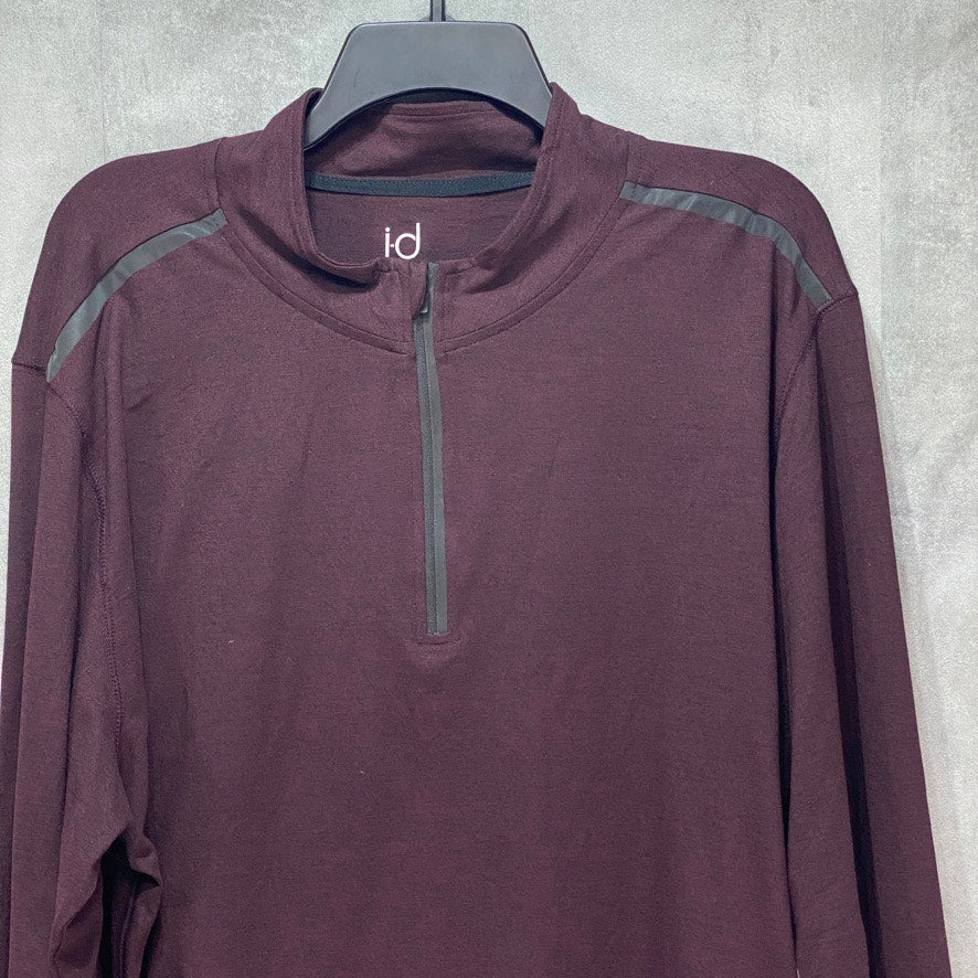 IDEOLOGY Burgundy Core Bonded Quarter-Zip Pullover SZ 2XL