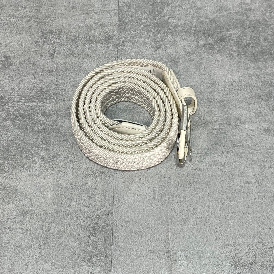 MIO MARINO Cream Casual Braided Stretch Belt L