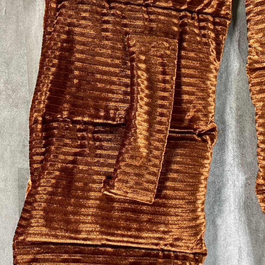 STEVE MADDEN Women's Orange Pull-Through Ribbed Velvet Puffer Scarf SZ OS